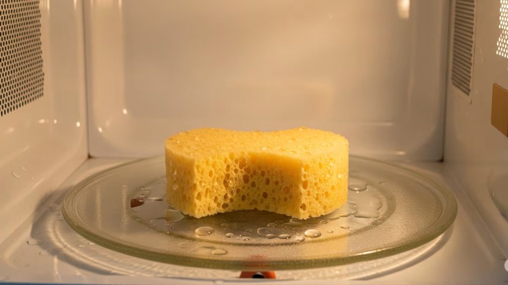 Proč je doporučeno vložit vlhkou houbu do mikrovlnné trouby